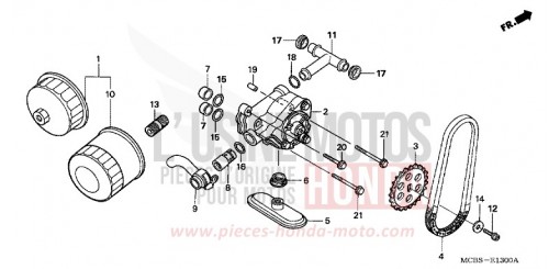 FILTRE A HUILE/POMPE A HUILE XL650V4 de 2004